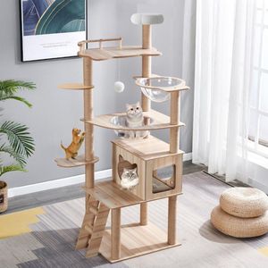 Grote Kattenboom van 170 cm met Krabzuil, Capsules en Pluche Platforms - Draagvermogen tot 30 kg