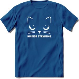 Huidige Stemming - Katten T-Shirt Kleding Cadeau | Dames - Heren - Unisex | Kat / Dieren shirt | Grappig Verjaardag kado | Tshirt Met Print | - Donker Blauw - L