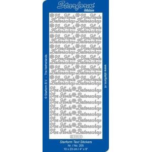 Starform Stickers Text NL: Van Harte Beterschap (10 PC) - Silver - 0205.002 - 10X23CM