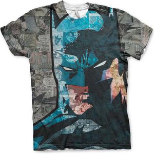 DC Comics Batman Heren Tshirt -2XL- Face-Up Allover Multicolours