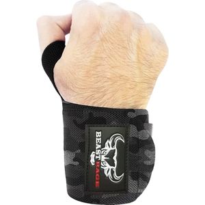 BEAST RAGE Gewichtheffen Pols Wraps Spier Gebouw Prestaties Fitness Training Gym Bandjes Duim Loop Ondersteuning Stretchable Katoen Bandage Brace Training Manchet