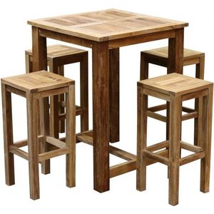 Barset Grade A teakhout 80x80xH105 cm 5-delig