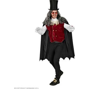Widmann - Vampier & Dracula Kostuum - Valentino Vampiro Bloedjager - Man - Rood, Zwart - Medium / Large - Halloween - Verkleedkleding