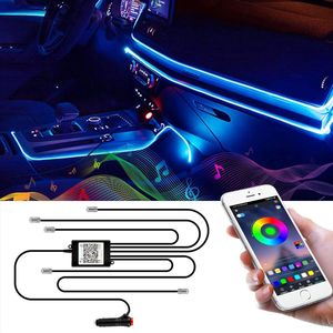 Auto Interieurverlichting Strip Kit - Sfeervolle LED Verlichting - Draadloze Bediening - Muziekgeactiveerde Modus - Eenvoudige Installatie - Kleurrijke Atmosfeerverlichting voor Alle Automodellen