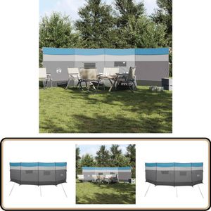 vidaXL Windscherm Camping - 510x153 cm - Blauw Kampeerscherm - Windscherm - Strandzeil - Zonnescherm - Buitenspeelplek