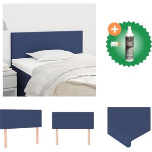 vidaXL Hoofdbord 100x5x78/88 cm stof blauw - Bedonderdeel - Inclusief Reiniger