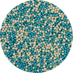 BrandNewCake® Chocolade Crispy Pearls - Blauw/Wit 190g - Crispy Parels - Taartdecoratie en Taartversiering