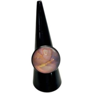 2 Love it Fantasy a - Ring - Verstelbaar in maat - Diameter 20 mm - Lila - Roze - Goudkleurig - Zwart