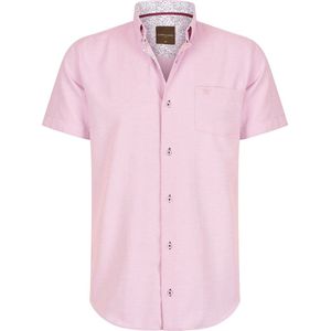 Cappuccino Italia - Heren Overhemden Korte Mouw Roze - Roze - Maat L