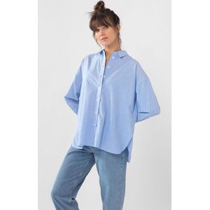 Sissy-Boy - Lichtblauwe gestreepte oversized blouse