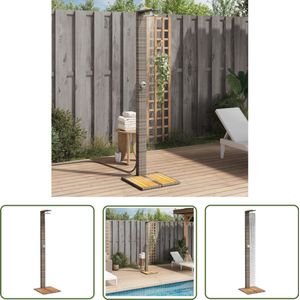 vidaXL Regen Douche - Buitendouche - Buitendouche 50x55x224 cm poly rattan en acaciahout grijs - Outdoor Douche - Tuindouche - Veranda Douche