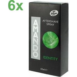 Amando - Identity - Aftershave spray for Men - 6x 50ml - Voordeelverpakking