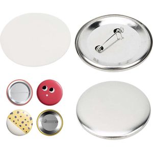 Lege Badge Pin Knop Onderdelen - 100 Sets 56mm - Ronde Badge Maken Benodigdheden - Voor Button Maker Machine DIY Ambachten Kunst