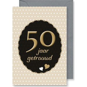 6 Wenskaarten met gekleurde envelop - MGPcards - 50 jaar getrouwd - 11,5 x 17 cm