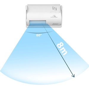 Maclean - Mini-alarm met bewegingssensor ingangssignalering - draadloze toegangssignalering / PIR sensor / bereik 8m - 9V DC - 70dB