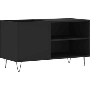 vidaXL - Platenkast - 85x38x48 - cm - bewerkt - hout - zwart