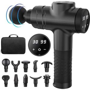 Massage Gun - Diepe Spierontspanning en Herstel - Ideaal voor Sporters en Ontspanning - Meerdere Opzetstukken en Snelheden - Krachtig en Stil Design - Draadloos en Oplaadbaar voor Flexibel Gebruik