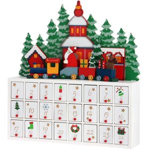 Advent kalender kerstlandschap met lades, kerst kalender, Kerstmis