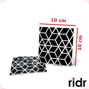 RIDR reflecterende sticker CUBEs zwart | Fiets, bakfiets, helm, buggy - hoge kwaliteit