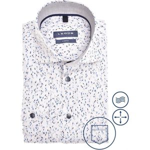 Ledub modern fit overhemd - middenblauw - Strijkvriendelijk - Boordmaat: 38