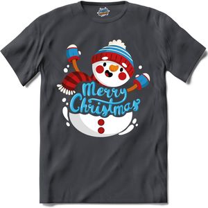 Merry christmas sneeuwpop - T-Shirt - Dames - Mouse Grey - Maat L