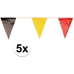 5 stuks Belgie vlaggenlijn - 10 meter - Belgische versiering slingers