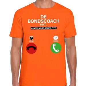 Bellatio Decorations Verkleed shirt voor heren - bondscoach belt - oranje - EK/WK voetbal supporter XXL