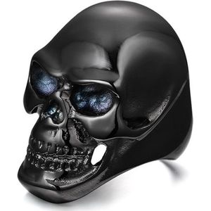 Stalen herenring Skull Black-21mm