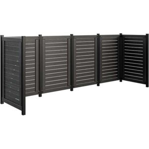 Containerscherm vuren - Lund zwart 85 x 325 x 124 cm