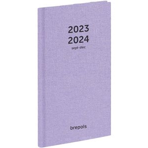 Brepols agenda 2023-2024 - NATURE Interplan - 16M - Weekoverzicht - Paars - 9 x 16 cm