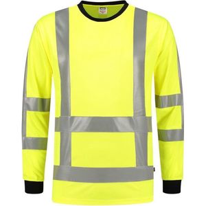 Tricorp T-shirt RWS Birdseye Lange Mouw 103002 Fluor Geel - Maat XL