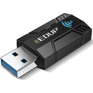 Edup - Wifi Adapter - Wireless USB Adapter - 2.4Ghz en 5Ghz Dual band - 1300Mbps - Wifi Dongle - Wifi Ontvanger - Mac en Windows