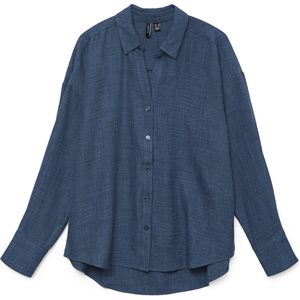 Vero Moda Blouse Vmmelaney Queeny Ls Shirt Wvn Noos 10316389 Chambray Blue/melange Dames Maat - XL