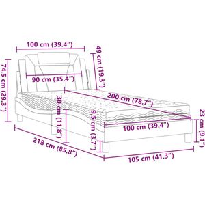 vidaXL - Bed - met - matras - kunstleer - witx200 - cm