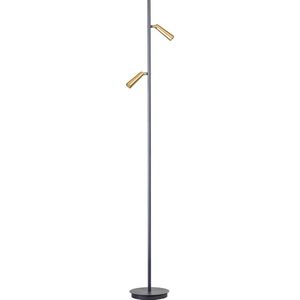 ETH Barry Vloerlamp led 2x3w 2700k zwart+mat messing L200xW200xH1500mm dimbaar 2x66Lm