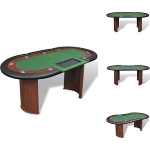 vidaXL Pokertafel - Casino kwaliteit - 208 x 107 x 81 cm - Groen - Pokertafel