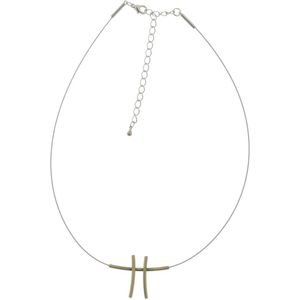 Behave Ketting - minimalistisch design - abstract - oud goud en zilver kleur - 40 cm