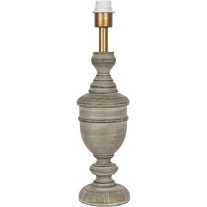 Clayre & Eef Lampenvoet Ø 13x50 cm Grijs Hout Rond Lampvoet