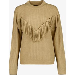 TwoDay dames trui met franjes beige - Maat M