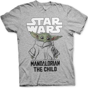 Star Wars Heren Tshirt -M- The Mandalorian - Mandalorian Child Grijs