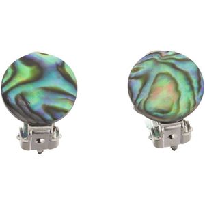 Behave - Oorclips - Clip oorbellen - Abalone Schelp - Rond - 1.4 cm