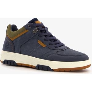 Blue Box hoge heren sneakers blauw cognac - Maat 46 - Uitneembare zool