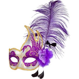 Boland - Oogmasker Venice cigno assorti - Volwassenen - Showgirl - Glamour - Carnaval accessoire - Venetiaans masker