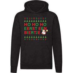 Ho ho ho eerst een biertje Hoodie - kerst - feest - christmas - kerstman - bier - feestdagen - kerstmis - cadeau - grappig - unisex - trui - sweater - capuchon