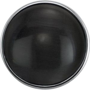 Quiges - Dames Click Button Drukknoop 18mm Glas Cat Eye Grijs Antraciet - EBCM136