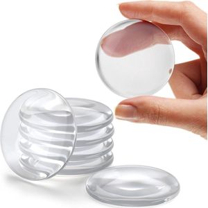 Doorzichtige rubberen deurknop | Set van 6 stuks | Ronde muurdeurkrukstopper | Stille muurbeschermer | Deurbeschermer met geluiddemper | Zelfklevend