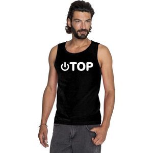 Gay tanktop/ singlet shirt power top zwart heren  - Homo shirts XXL
