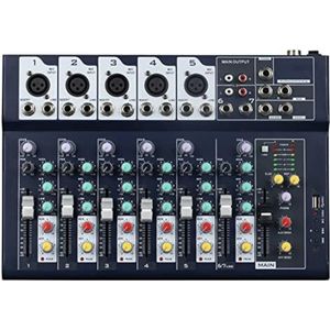 Mengpaneel dj - Mengpaneel mixer - Mengpaneel met versterker - Mengpaneel bluetooth - 34,01 x 5 x 24 cm - 220V - 7 kanalen