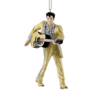 Elvis Presley With Guitar Gold Suit Resin Kersthanger