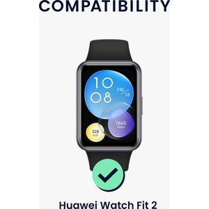 kwmobile Vervangend horlogebandje geschikt voor Huawei Watch Fit 2 - 14 - 22 cm RVS horloge bandje - zwart